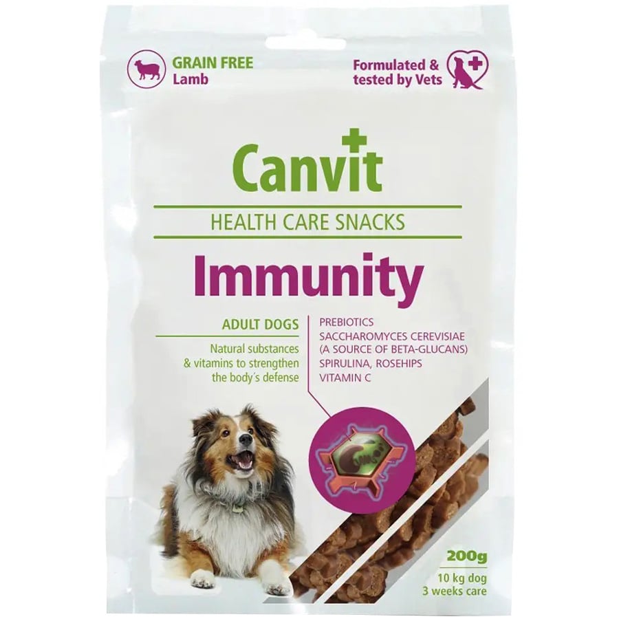 Полувлажное функциональное лакомство для собак Canvit Immunity ягненок 200 г - фото 1