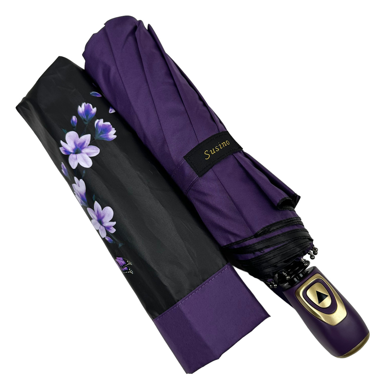 Женский складной зонтик полуавтомат Susino 99 см фиолетовый - фото 2