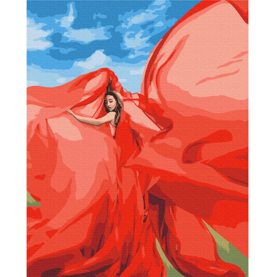 Картина за номерами Brushme Жінка в червоному © Lana Musienko BS37565 40x50 см - фото 1