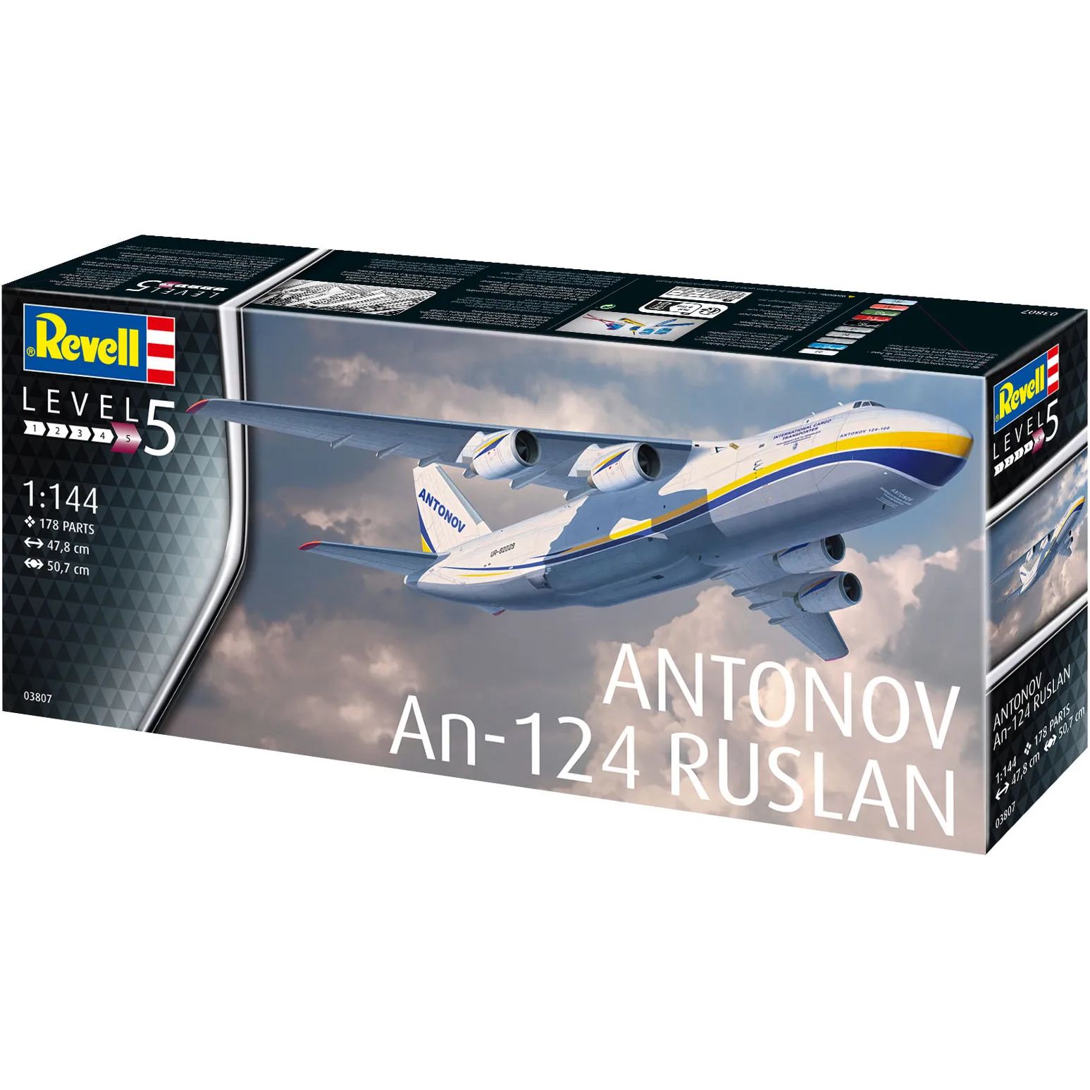 Збірна модель Revell Вантажний літак АН-124 Руслан масштаб 1:144, 178 деталей (RVL-03807) - фото 1