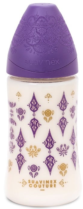 Пляшечка для годування Suavinex Couture, 270 мл, фіолетовий (304161) - фото 1