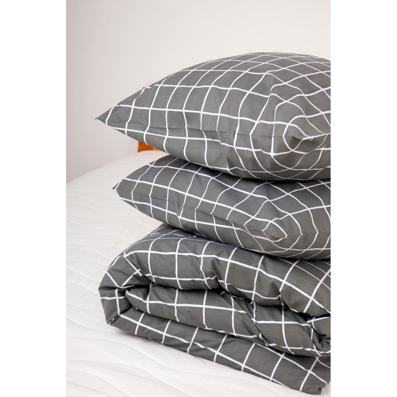 Комплект постельного белья ТЕП Happy Sleep Duo Grey Check полуторный серый (2-04008_26621) - фото 3