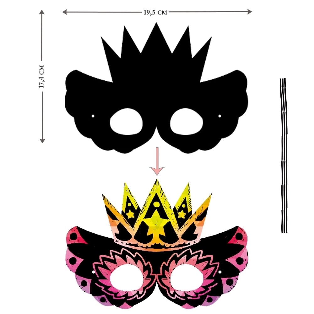 Набор для творчества скретч-арт Avenir Королевская маска, 3 листа (CH1429) - фото 5