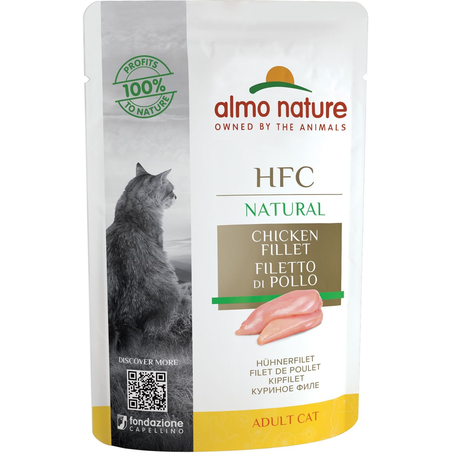 Вологий корм для котів Almo Nature HFC Cat Natural куряче філе, 55 г - фото 1