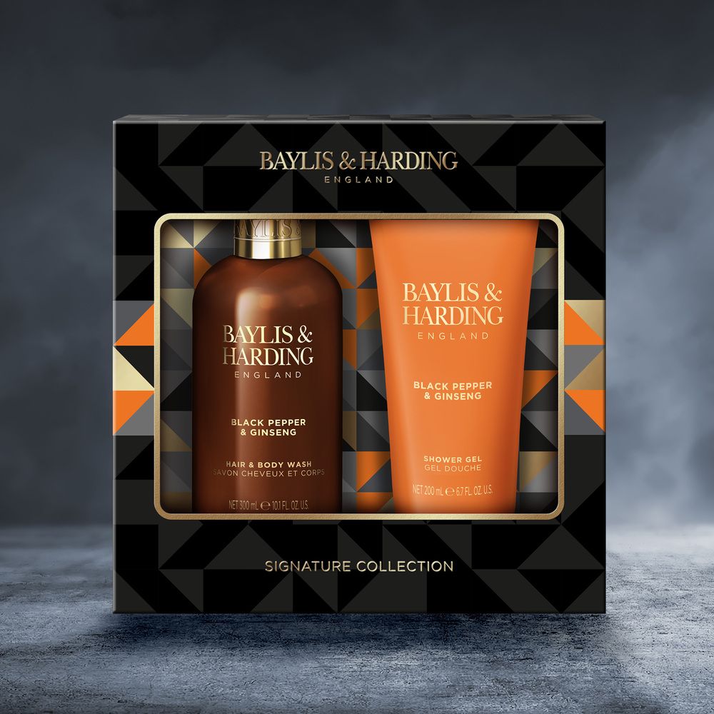 Подарунковий набір Baylis & Harding Black Pepper & Ginseng: Шампунь-гель для душу 300 мл + Гель для душу 200 мл - фото 3