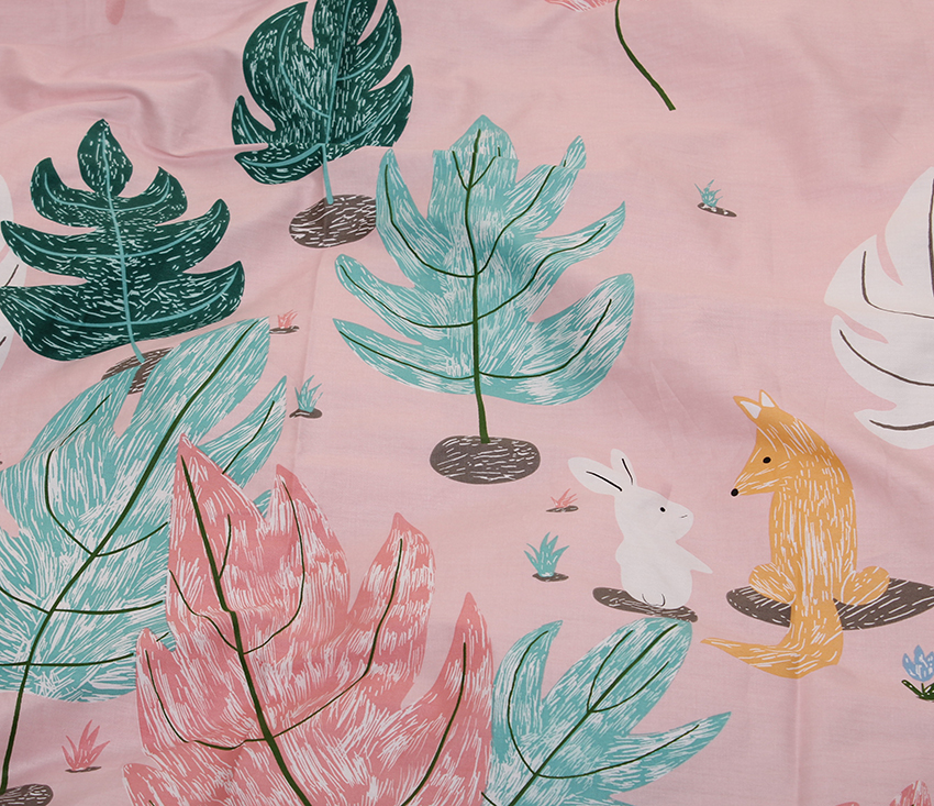 Комплект постельного белья TAG Tekstil с компаньоном Семейный Розовый 000142281 (S365) - фото 3