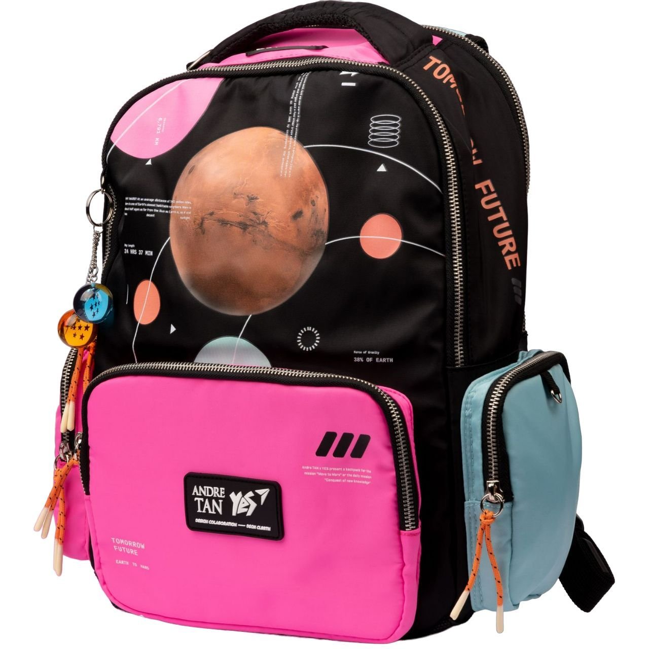 Рюкзак Yes TS-93 Andre Tan Space Pink, черный с розовым (559036) - фото 1