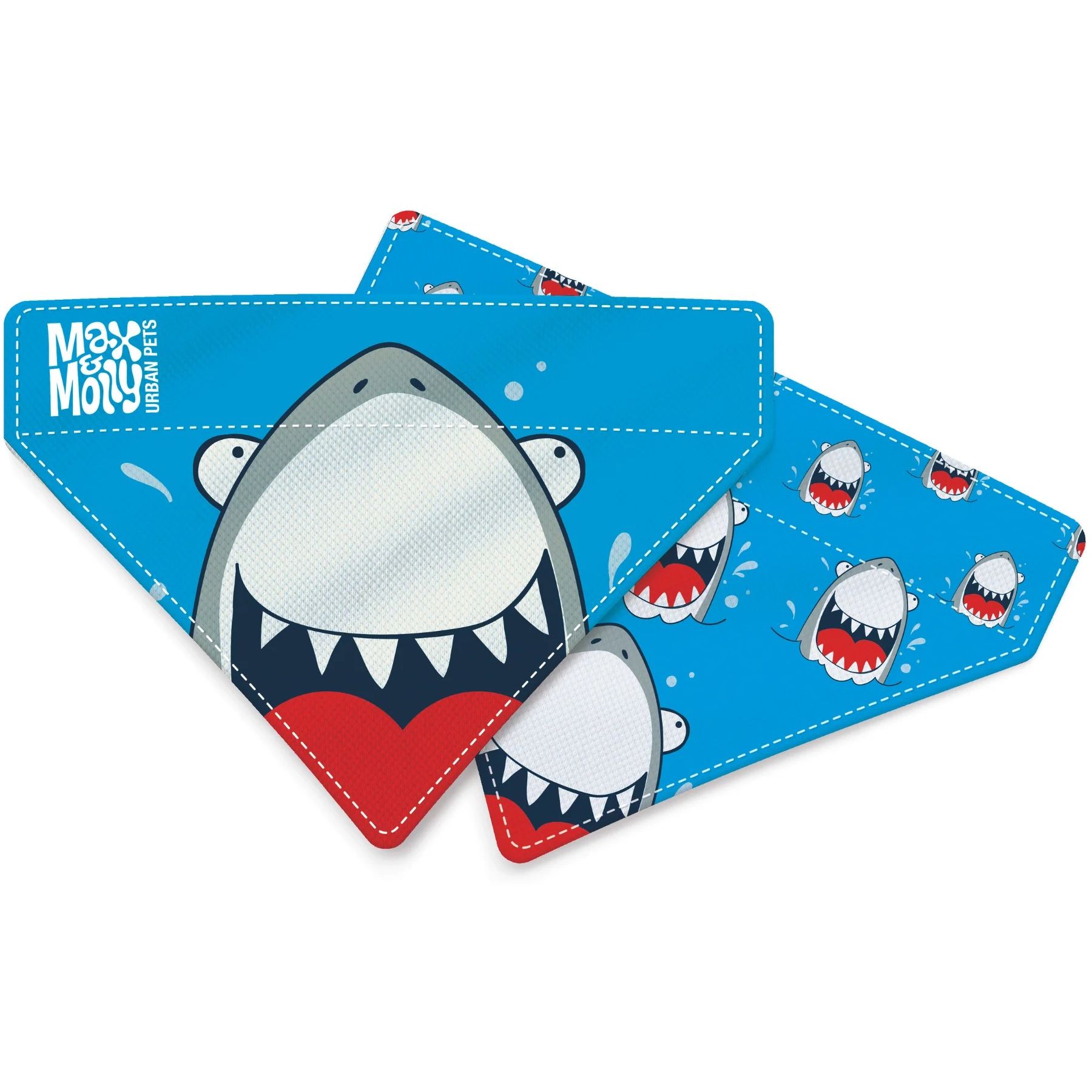 Бандана для собак Max & Molly Bandana Frenzy the Shark на ошейник с принтом Безумная акула L - фото 1