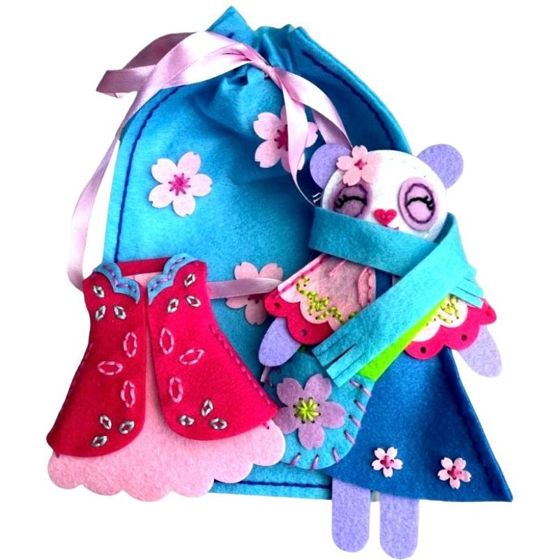 Набор для шитья игрушки Аплі Краплі Панда с одеждой и аксессуарами (ЗІ-04) - фото 1