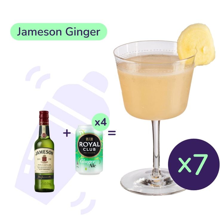 Коктейль Jameson Ginger (набір інгредієнтів) х7 на основі Jameson Irish Whisky - фото 1