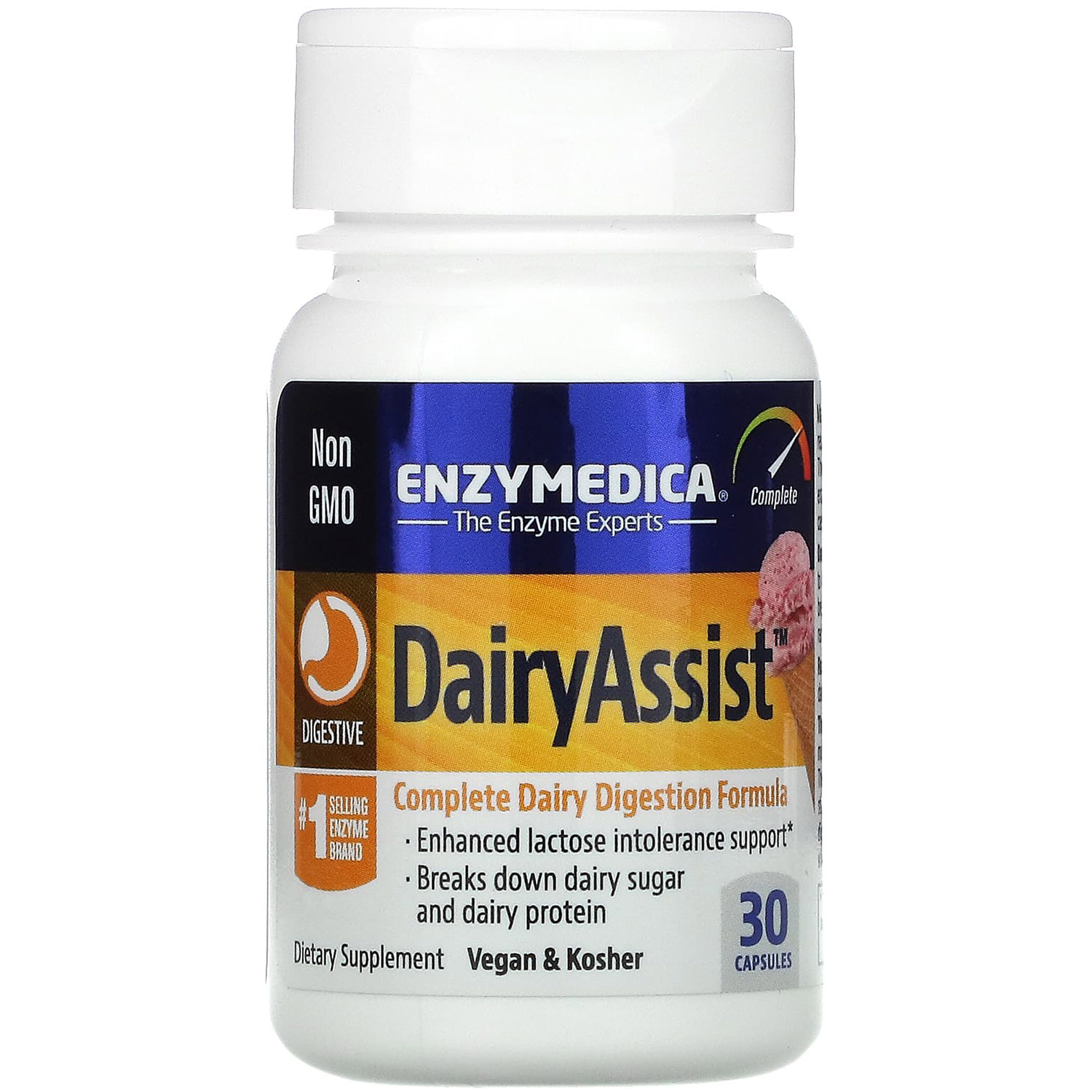 Ферменты для переваривания лактозы Enzymedica Dairy Assist 30 капсул - фото 1