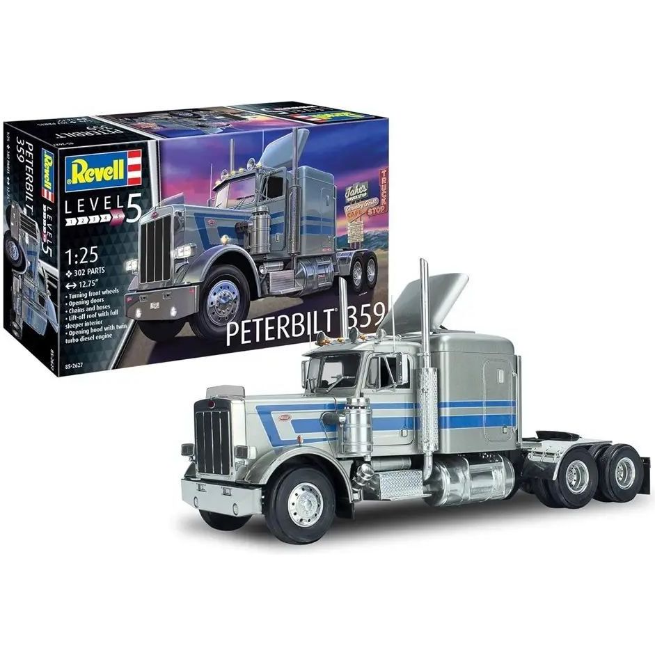 Збірна модель Revell Вантажний тягач Peterbilt 359 рівень 5, масштаб 1:25, 302 детали (RVL-12627) - фото 2