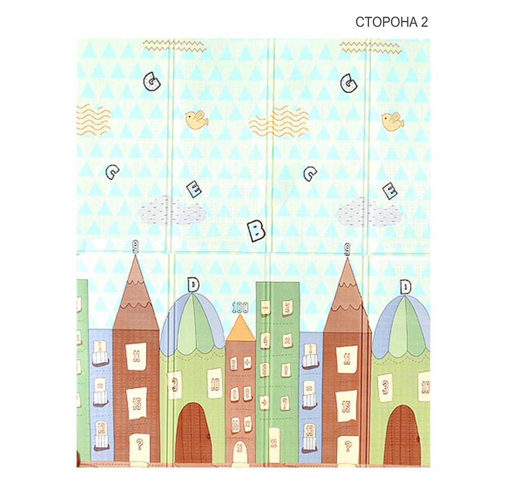 Дитячий двосторонній складний килимок Poppet Спальні малюки та Чарівне місто, 180x150x1 см (PP011-150) - фото 2