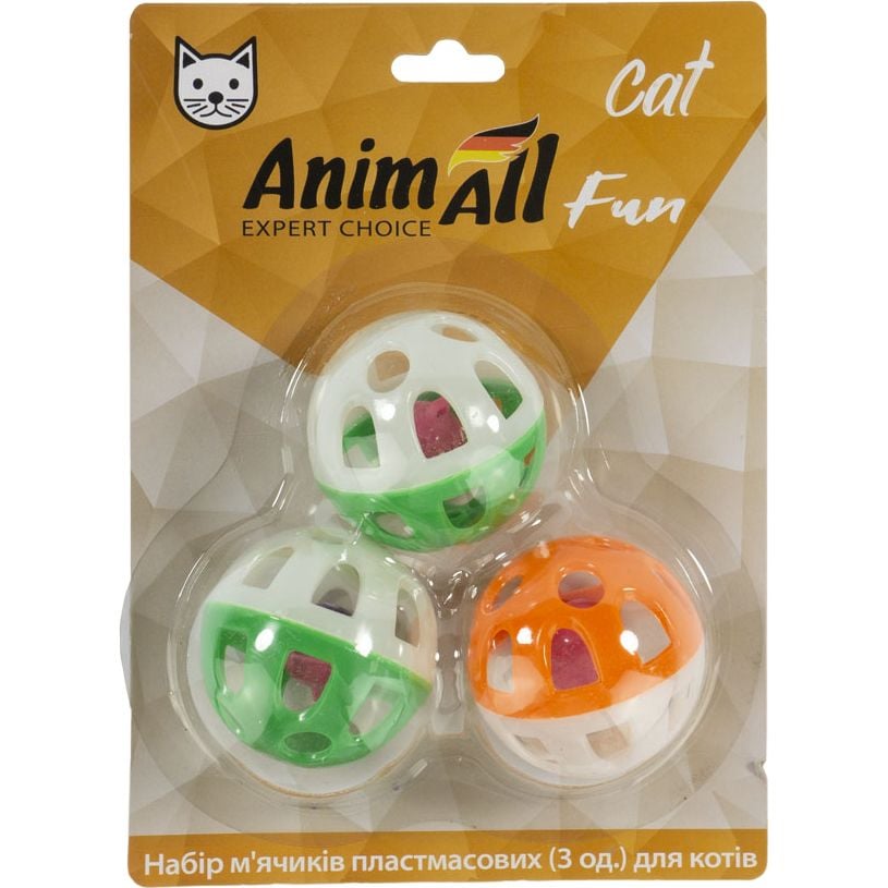 Набір іграшок для котів AnimAll Fun Cat AGrizZzly пластиковий 3 шт. - фото 1