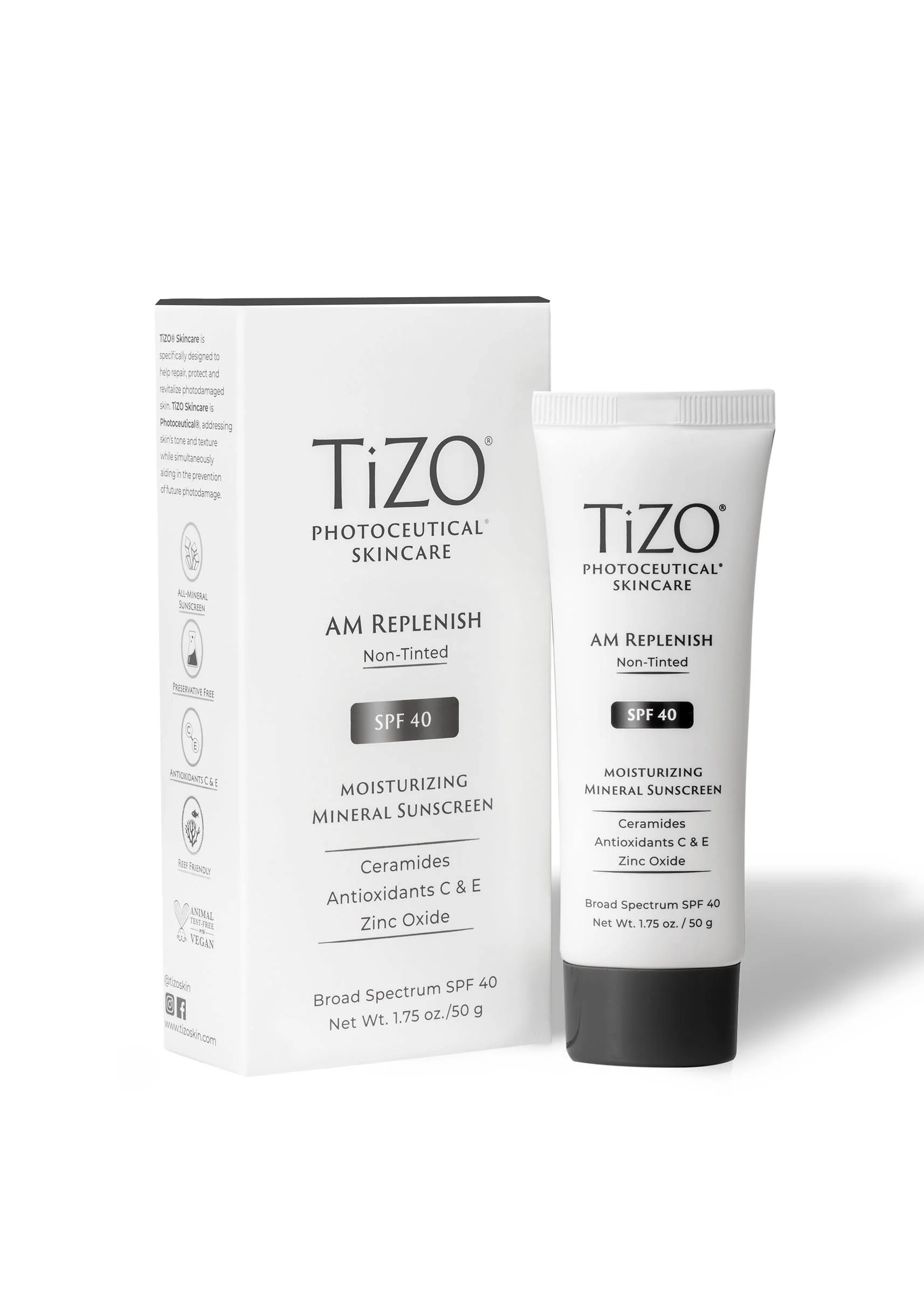 Дневной крем TiZO Photoceutical Skincare AM Replenish Non-Tinted SPF 40, 50 г - фото 2