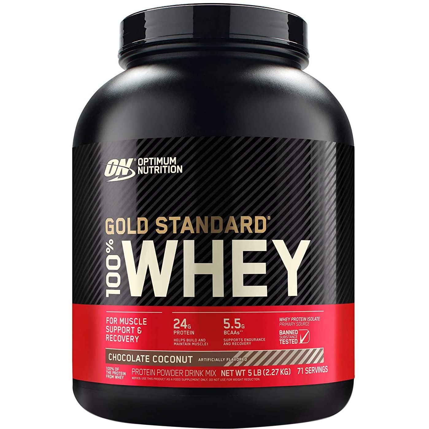 Сывороточный протеин Optimum Nutrition Whey Gold Standard Chocolate coconut 2.27 кг - фото 1