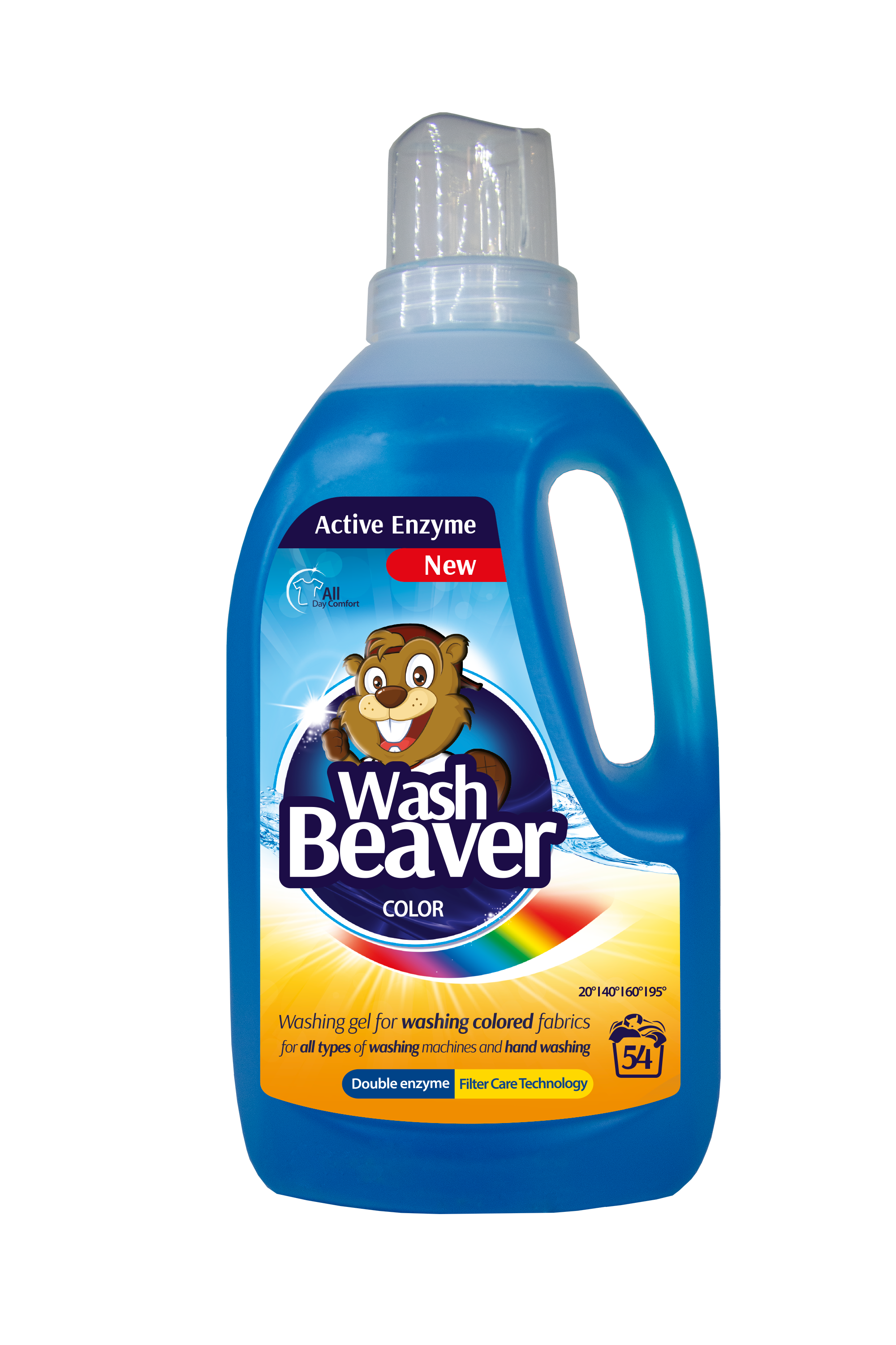 Рідкий засіб Wash Beaver, для прання, Color, 1,62 л (041-1502) - фото 1