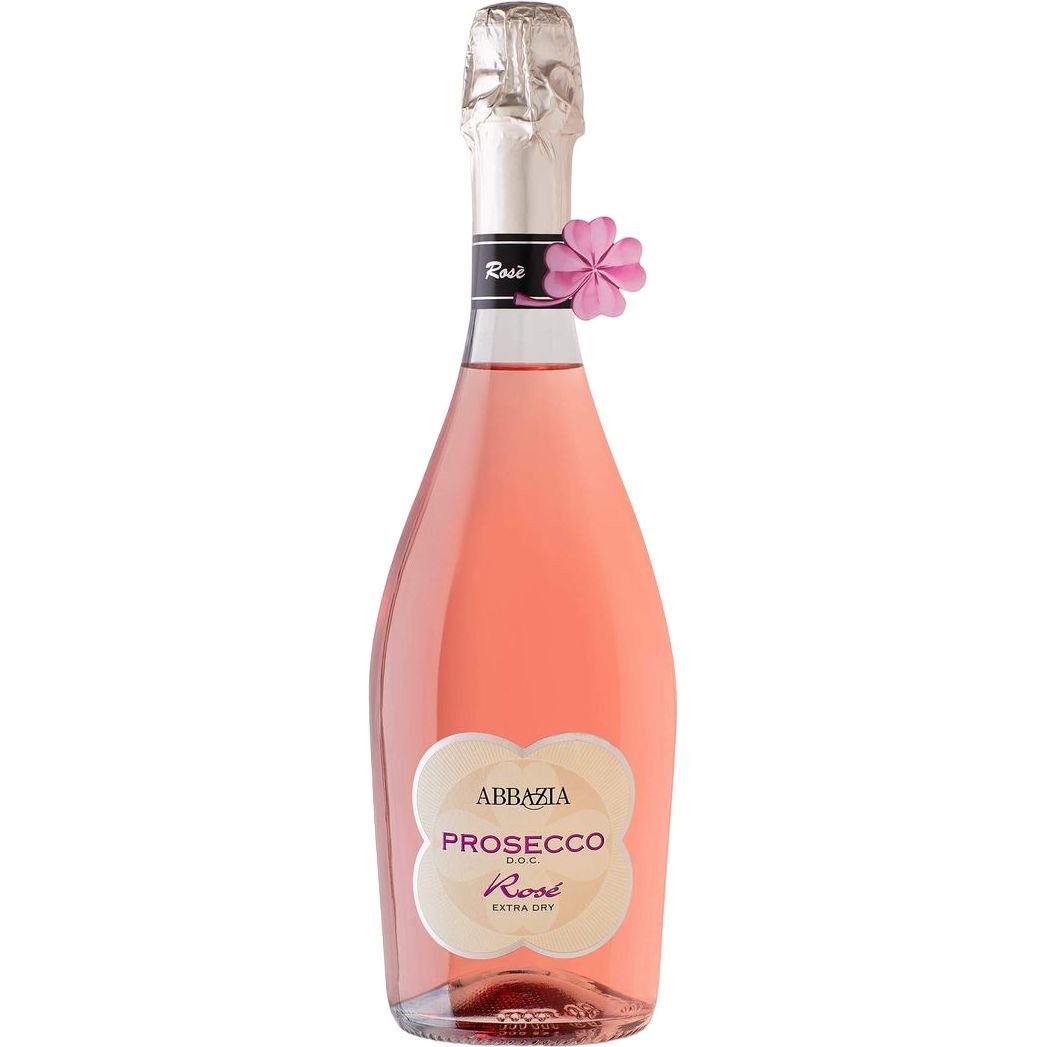 Игристое вино Abbazia Prosecco Spumante DOC Rose Extra Dry, розовое, экстра-драй, 0.75 л - фото 1