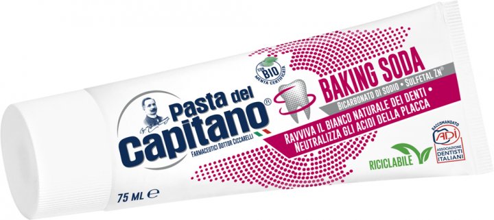 Зубна паста Pasta del Capitano Baking Soda Відбілююча, 75 мл - фото 1
