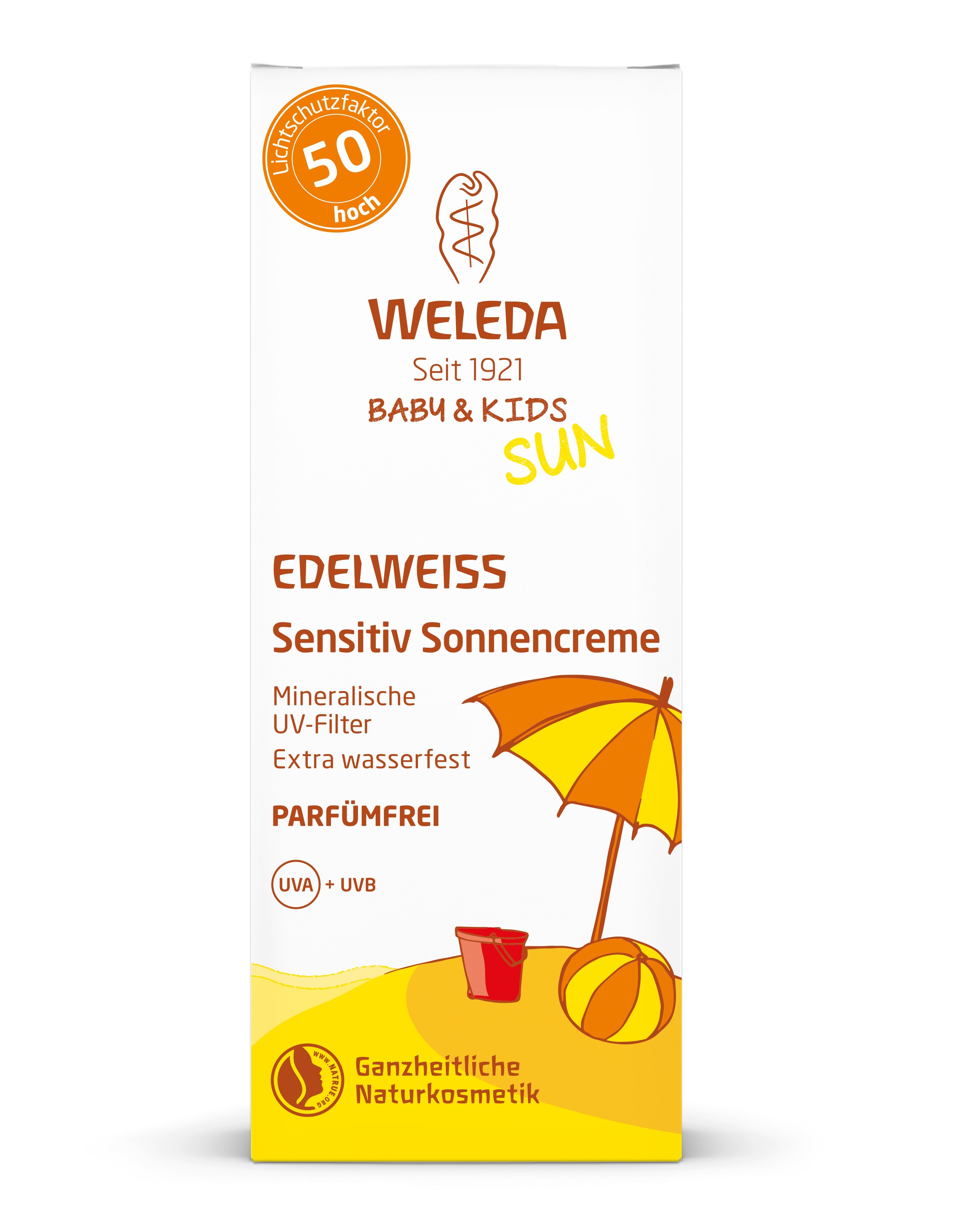 Дитячий сонцезахисний крем Weleda Едельвейс SPF 50, 50 мл (007556EN) - фото 2