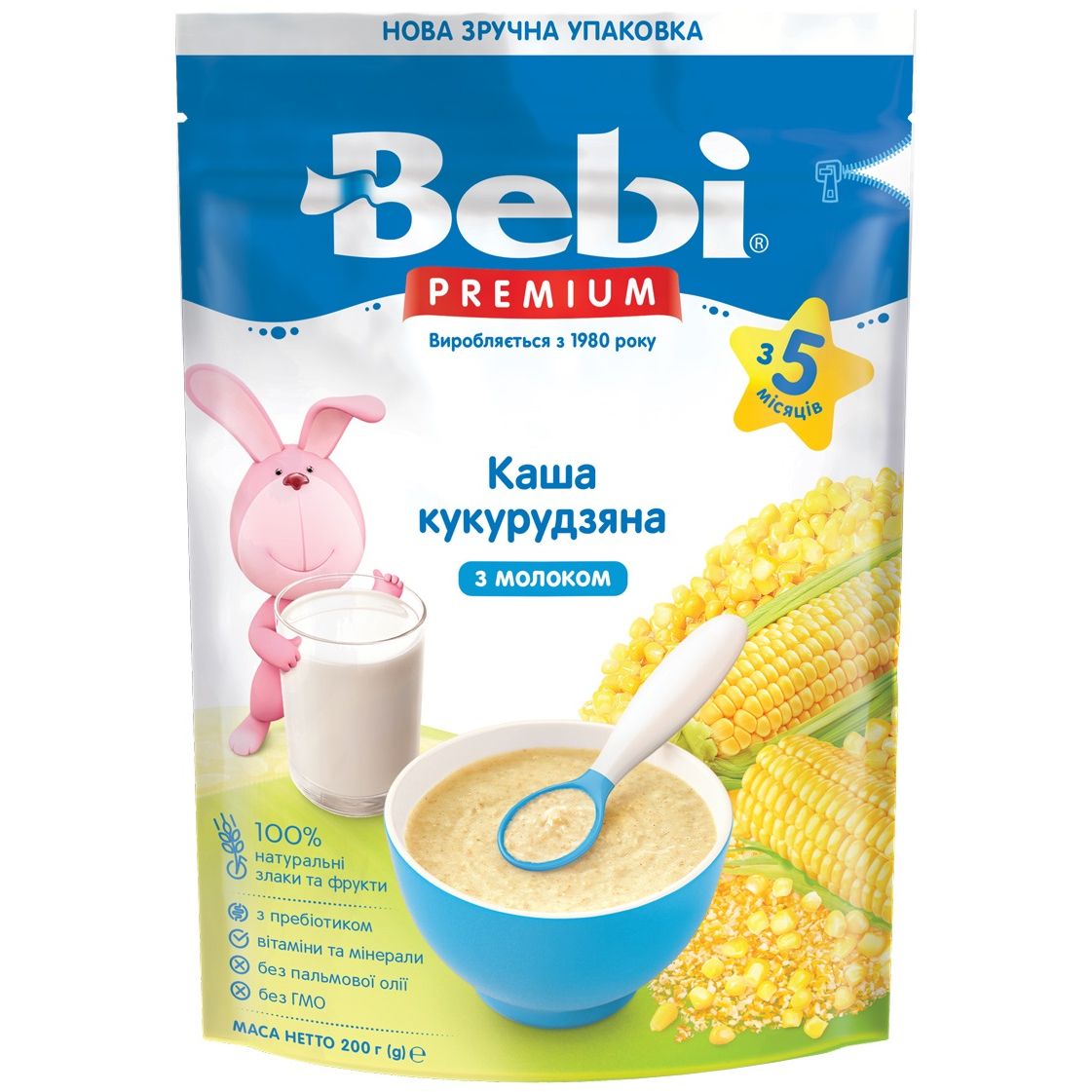 Молочна каша Bebi Premium Кукурудзяна 200 г (1105068) - фото 1
