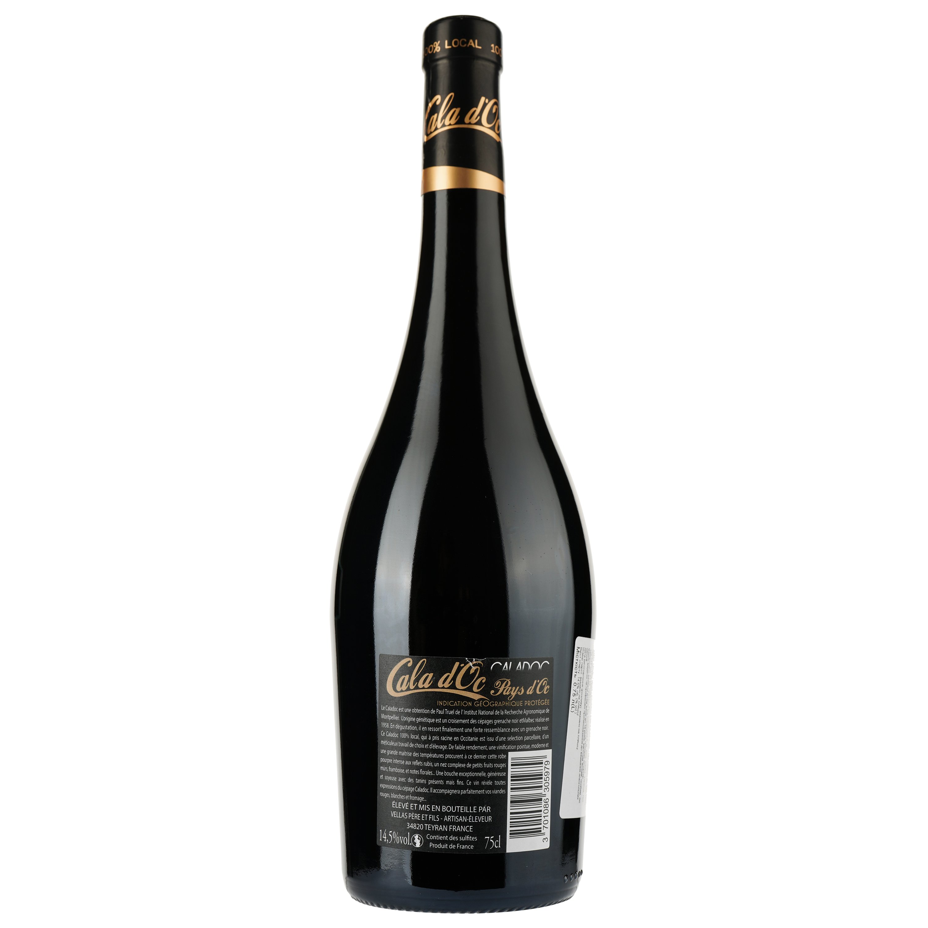 Вино Cala d'Oc Prends La Vie Cote Caladoc IGP Pays D'Oc, красное, сухое, 0,75 л - фото 2