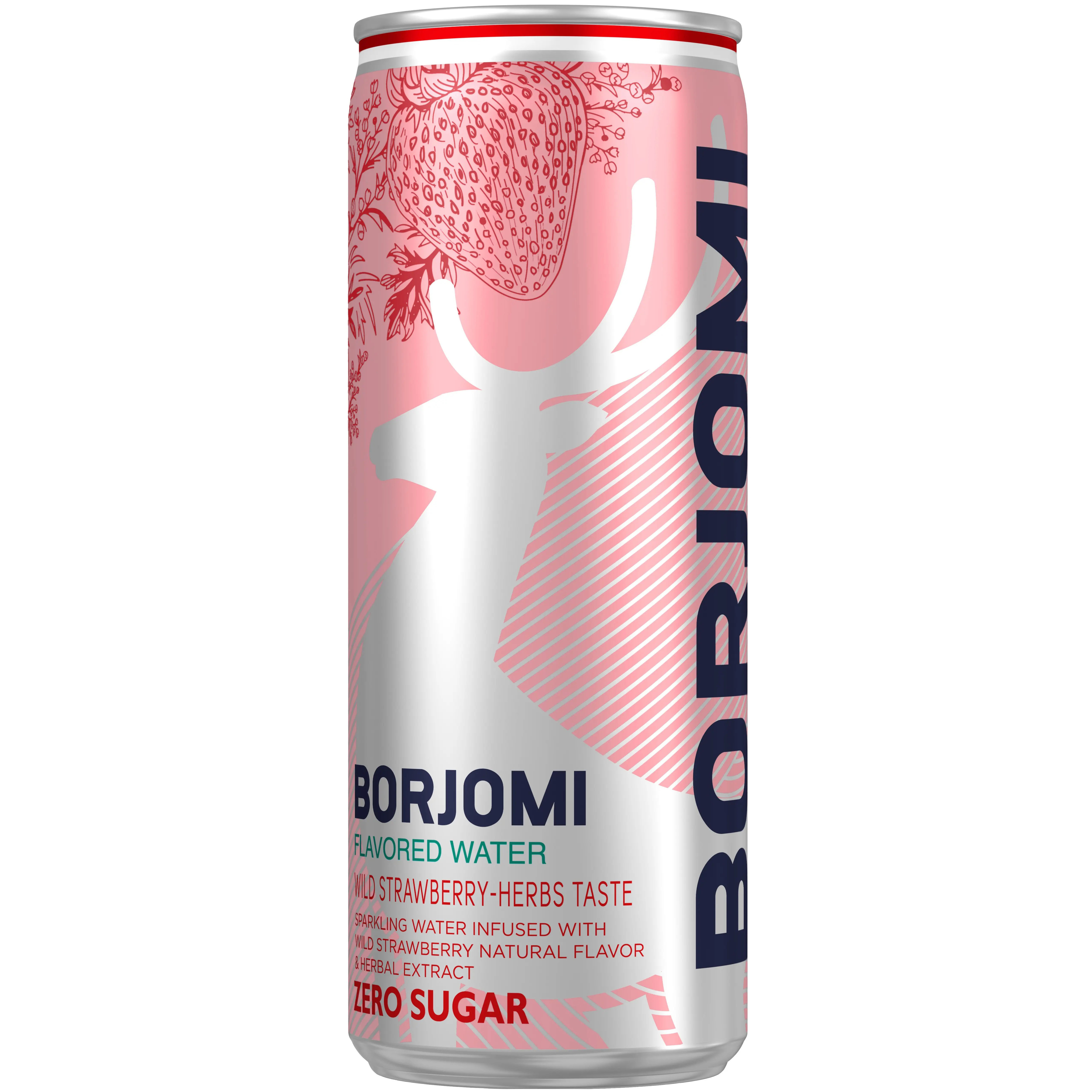 Напій безалкогольний сильногазований Borjomi Flavored water Суниця-трави з/б 0.33 л - фото 2