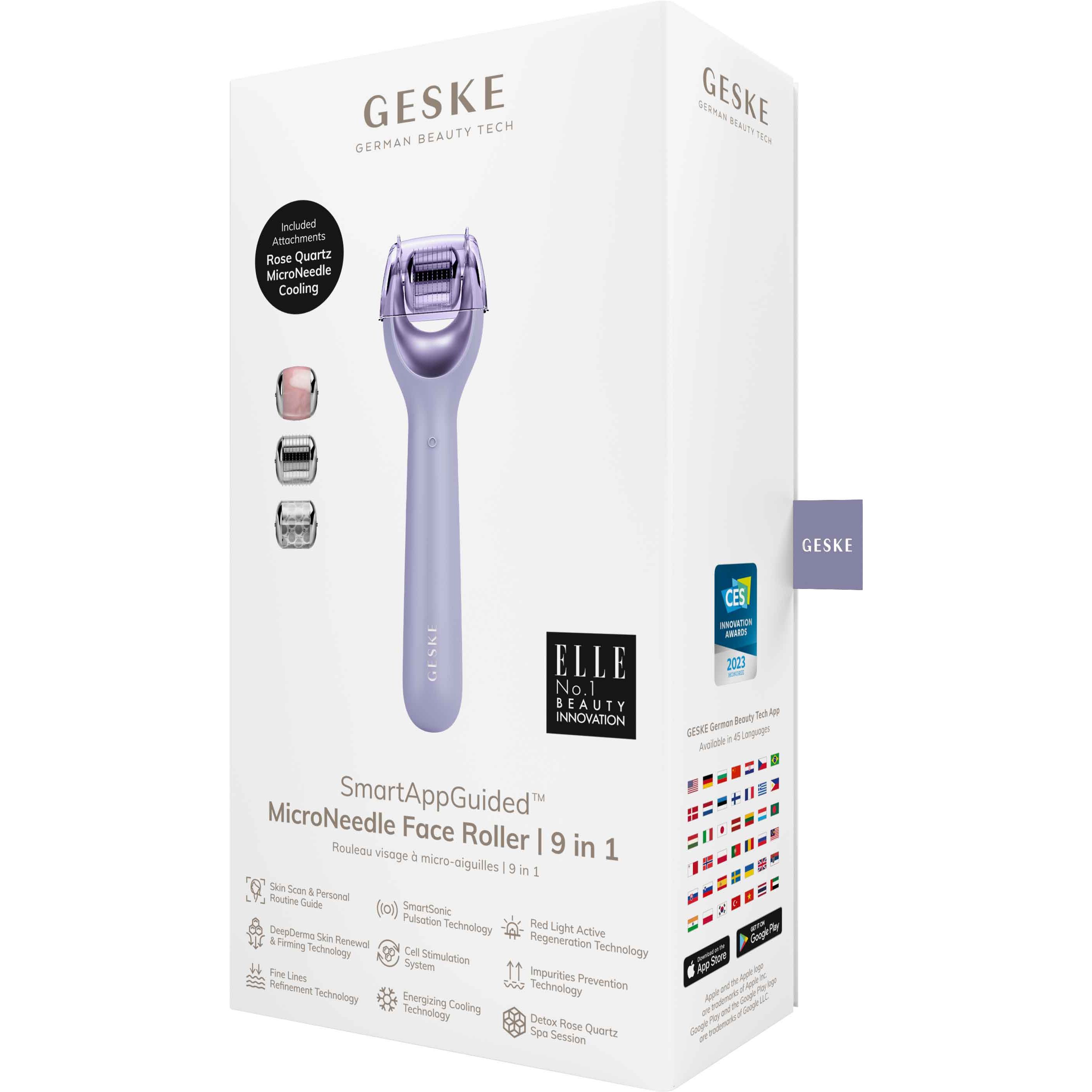 Электронный ролик для лица с микроиглами GESKE MicroNeedle Face Roller 9 в 1 фиолетовый - фото 5