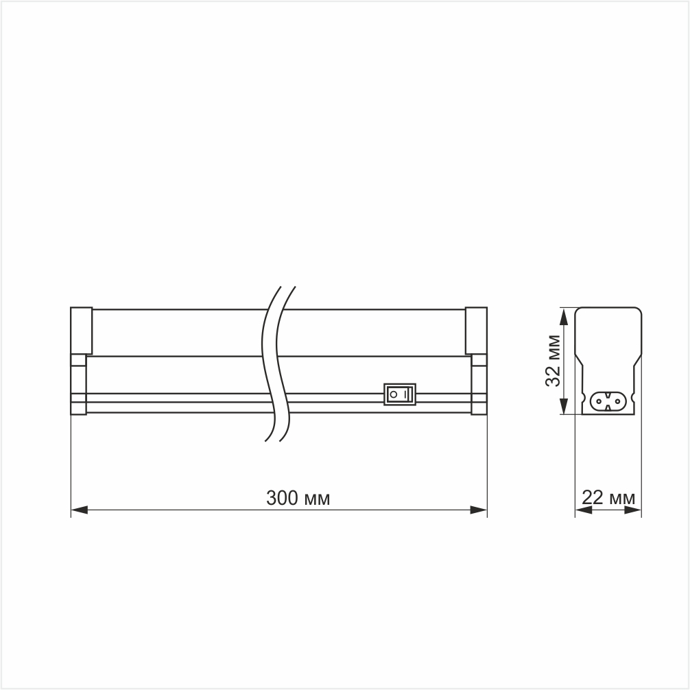 Cвiтильник лiнiйний Titanum LED Т5 5W 5000K 0.3 м (TL-T5-05035) - фото 4