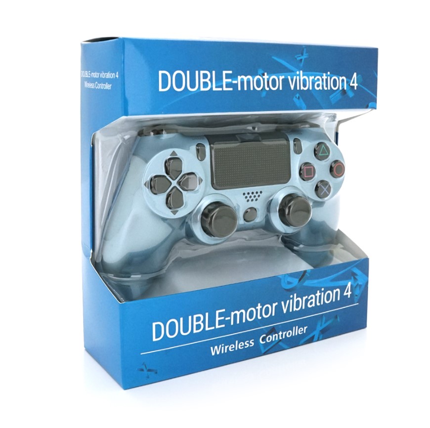 Геймпад джойстик Doubleshock Wireless PS4 Double Motor Vibration DualShock 4 Silver-Blue - фото 5