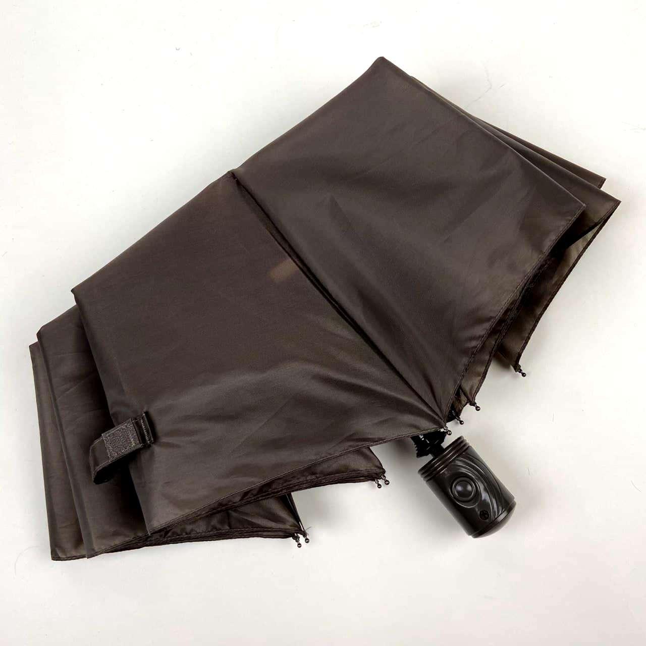 Чоловіча складана парасолька напівавтомат S&L 98 см чорна - фото 4