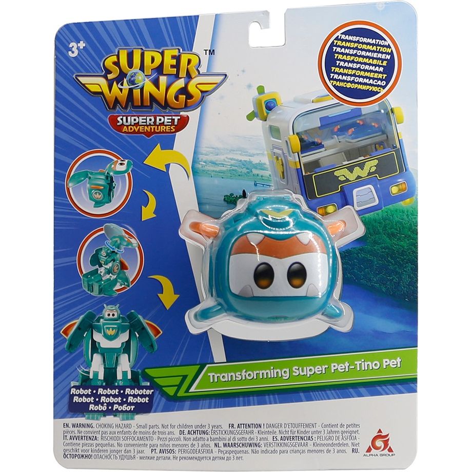 Игровая фигурка-трансформер Super Wings Transforming Super Pet Тино любимец (EU770643) - фото 7