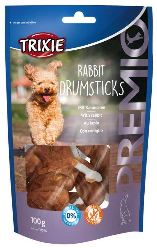 Лакомство для собак Trixie Premio Rabbit Drumsticks, с кроликом, 8 шт., 100 г - фото 1