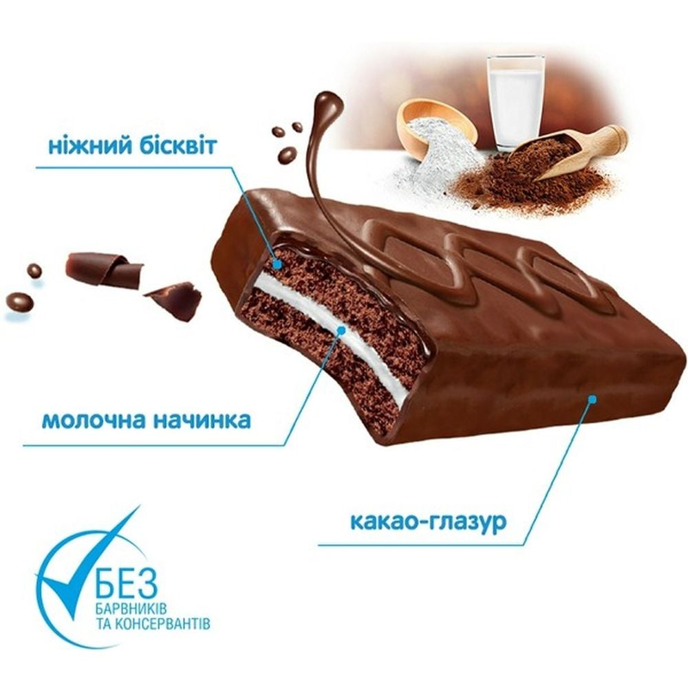 Бисквит Kinder Delice с молочной начинкой в ​​шоколаде 42 г (29057) - фото 2