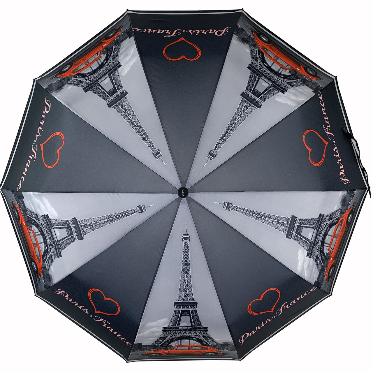 Женский складной зонтик полуавтомат The Best 102 см черный - фото 2