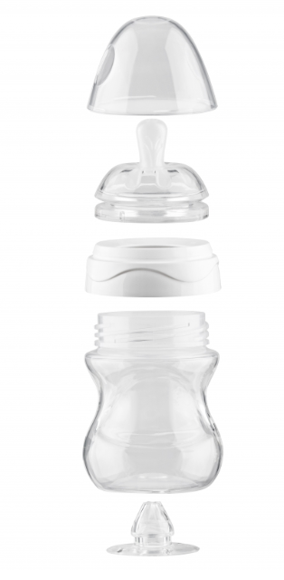 Бутылочка для кормления Nuvita Mimic Collection, антиколиковая, 150 мл, белый (NV6011BIANCO) - фото 2