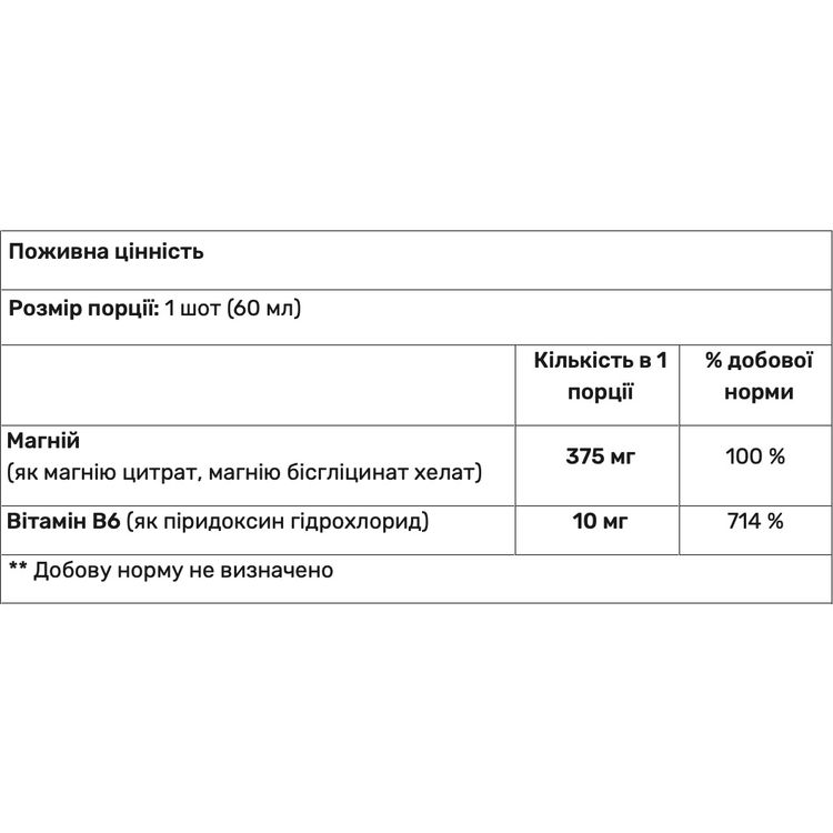 Магній + Вітамін В6 Amix MagneShot Forte 375 мг червоний апельсин 60 мл - фото 3