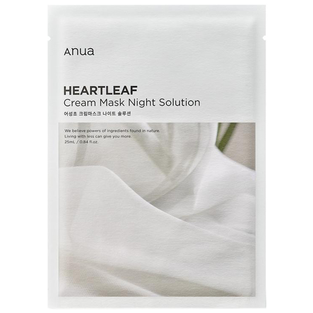 Ночная тканевая маска для питания кожи Anua Heartleaf Cream Sheet Mask Night Solution 25 мл (BT20534) - фото 1