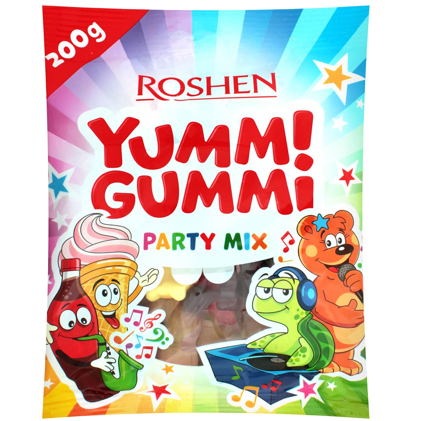 Конфеты Roshen Yummi Gummi Party Mix желейные 200 г (792879) - фото 1