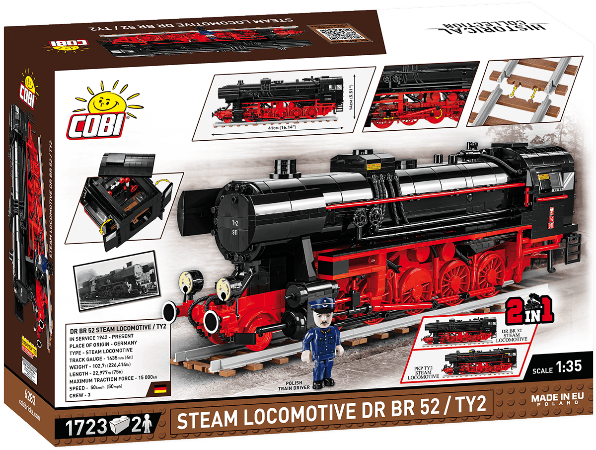 Конструктор Cobi Локомотив DR BR Class 52 масштаб 1:35, 1723 деталі (COBI-6283) - фото 2