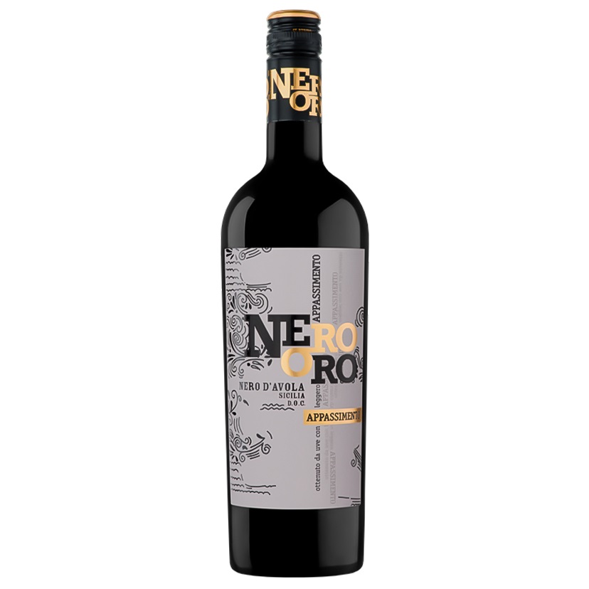 Вино Nero Oro Appassimento Nero d’Avola Sicilia DOC, красное, сухое, 14%, 0,75 л - фото 1