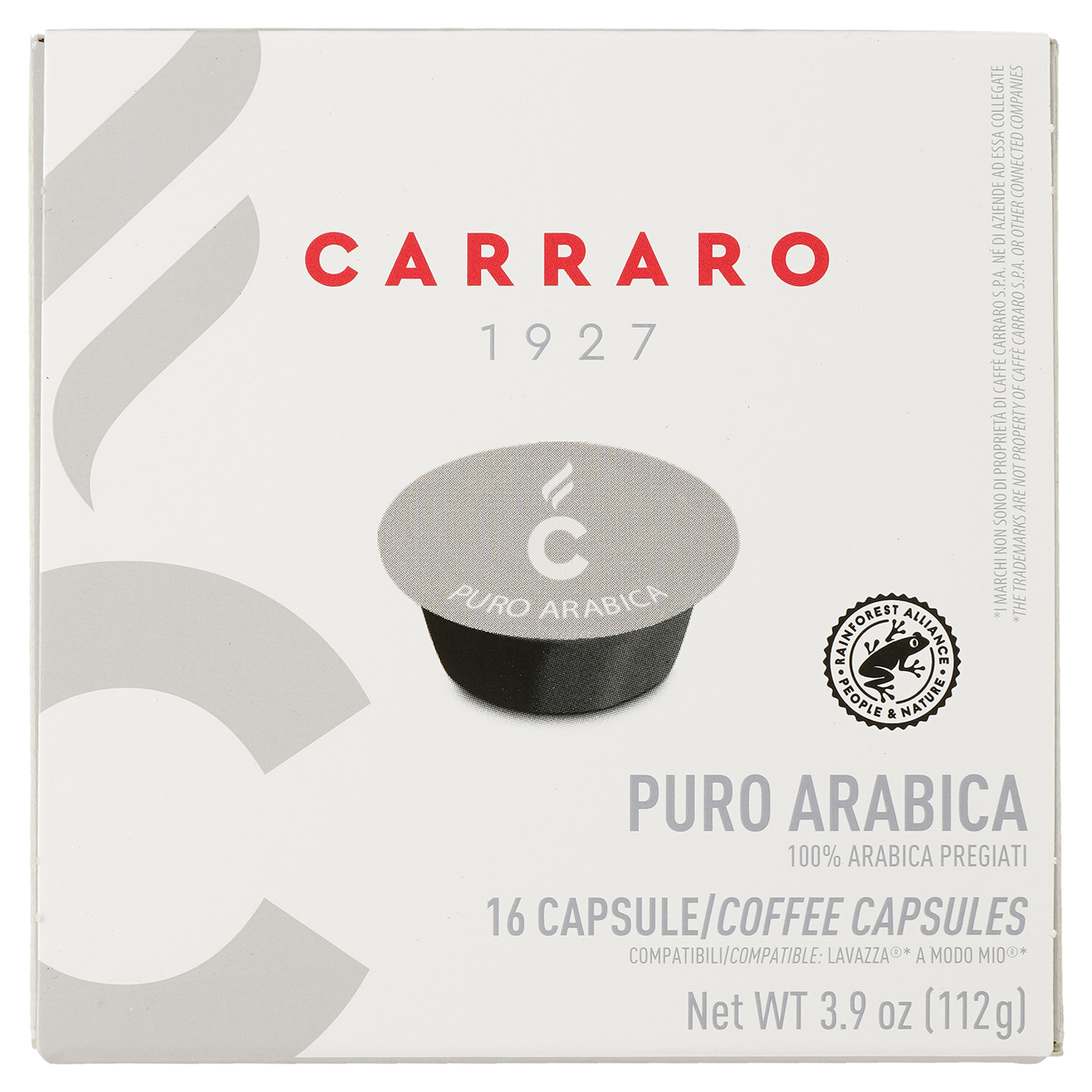 Кофе в капсулах Carraro Lavazza A Modo Mio Puro Arabica, 16 капсул - фото 1