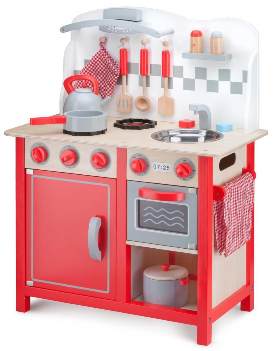 Игровой набор New Classic Toys Кухня Bon Appetit DeLuxe, красный (11060) - фото 1