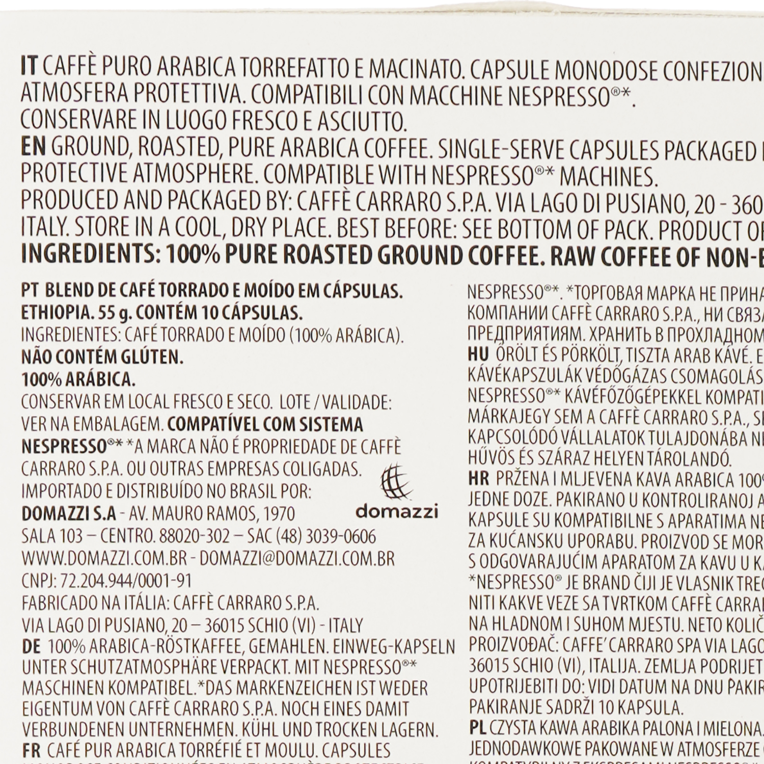 Кофе в капсулах Carraro Nespresso Aluminium Ethiopia 55 г (10 шт. х 5.5 г) - фото 4