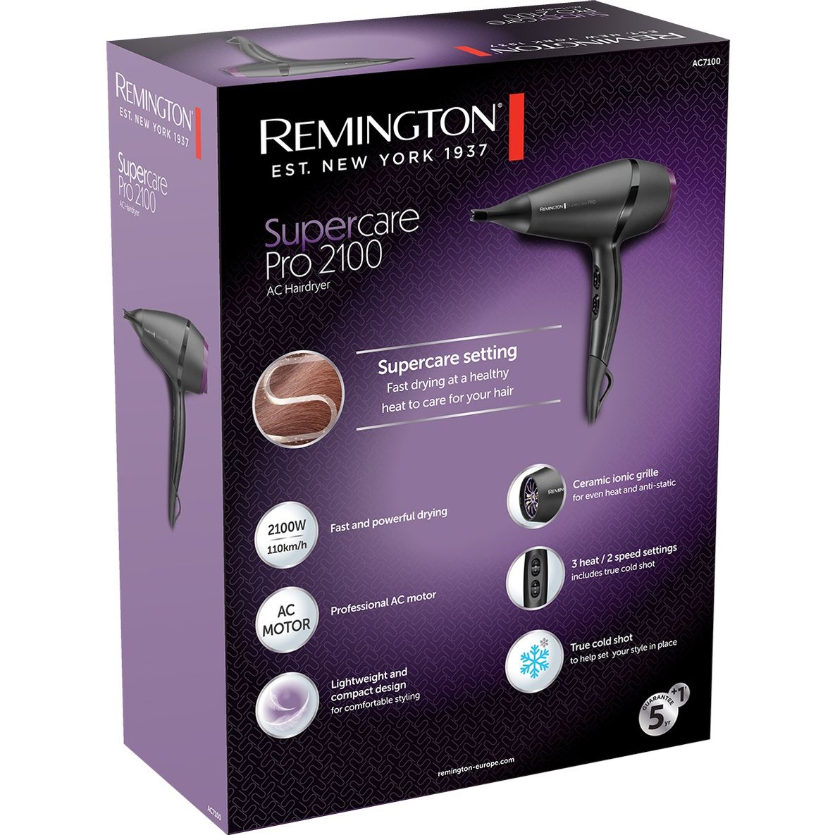 Фэн Remington Supercare PRO 2100 AC7100 черный - фото 6