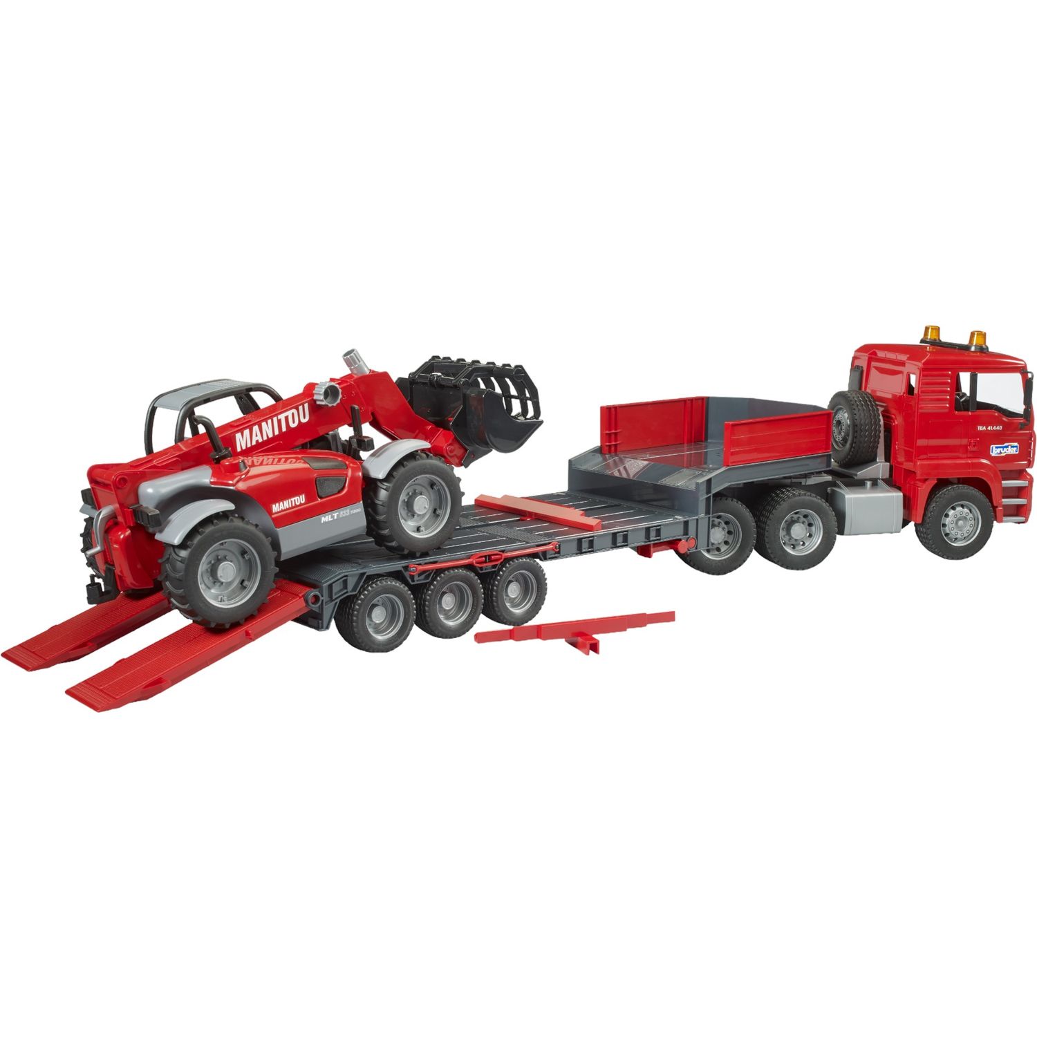 Игровой набор Bruder Тягач MAN TGA с прицепом и телескопический погрузчик Manitou MLT 633 1:16 (02774) - фото 3