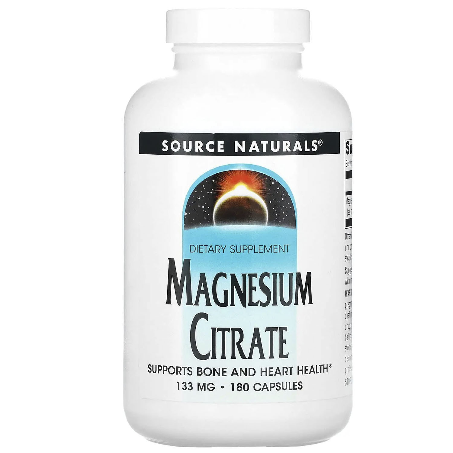 Цитрат магнію Source Naturals Magnesium Citrate 133 мг 180 капсул - фото 1