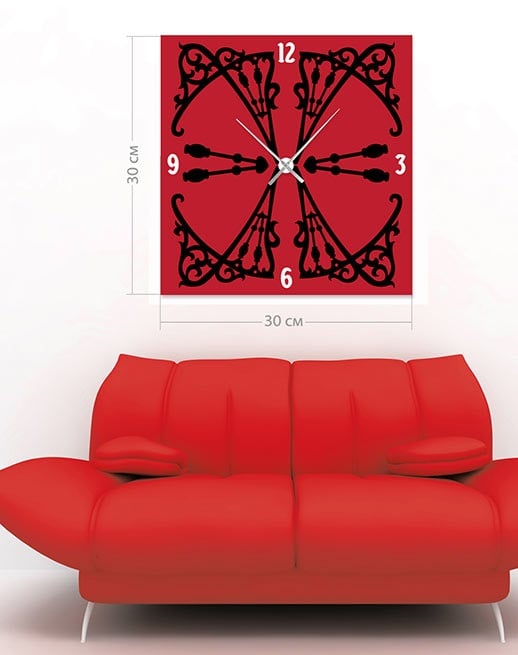 Настенные часы Art-Life Collection, 30x30 см, красный (1A-30-30x30_pr) - фото 1