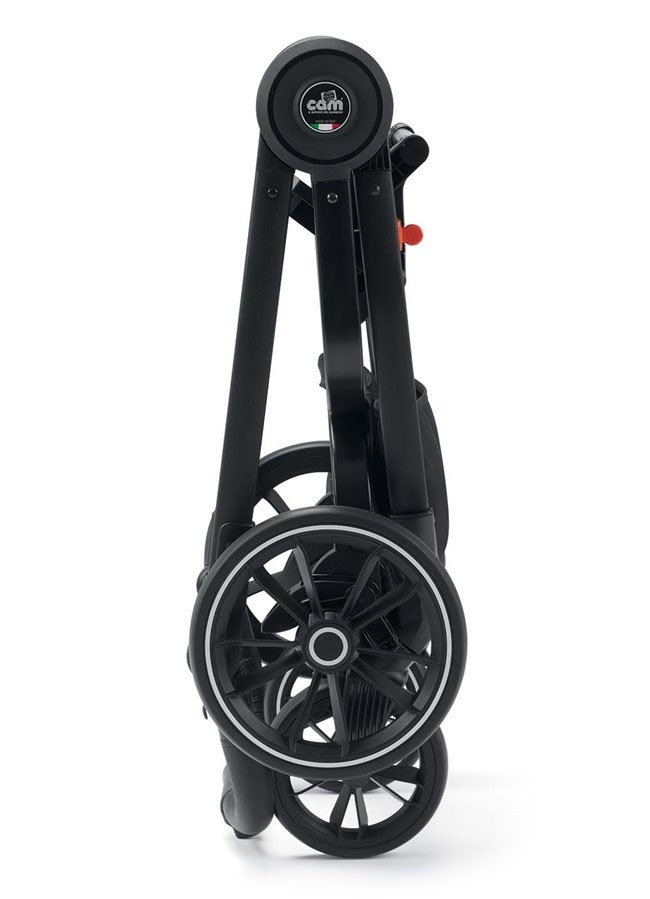 Універсальна коляска 2 в 1 CAM Techno Milano рама чорна, темно-сіра (805T/V90/978/556K) - фото 4