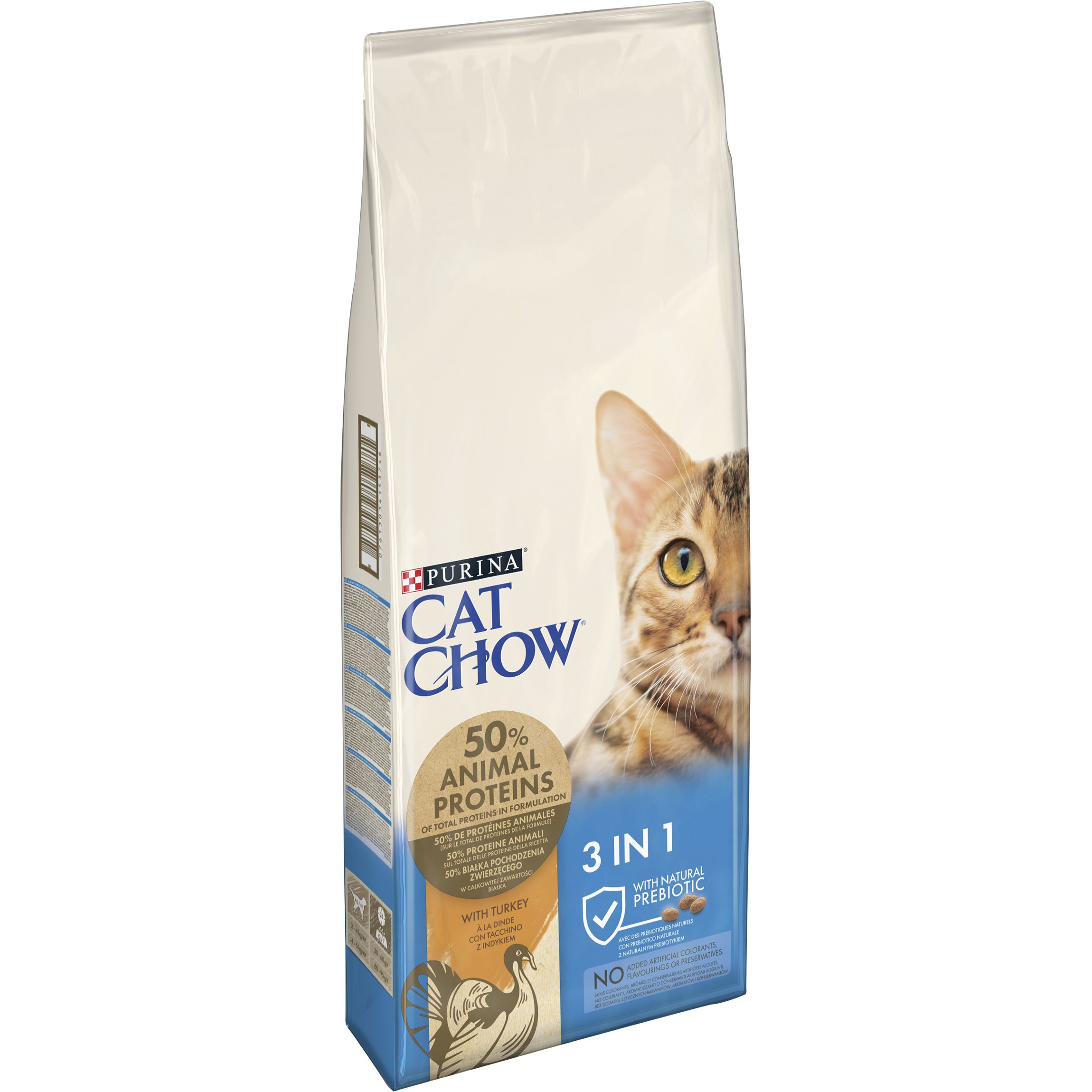 Сухой корм для кошек Cat Chow Feline 3-in-1 с курицей 15 кг - фото 3